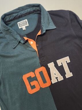 Cornerstore Bodega Polo Mens Medium M Green Black GOAT Rugby Long Sleeve Shirt